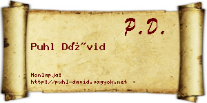 Puhl Dávid névjegykártya