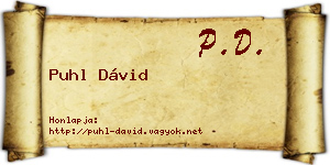 Puhl Dávid névjegykártya